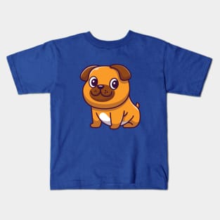 Cute Dog Sitting Cartoon Kids T-Shirt